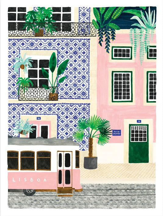 Achat Affiche aquarelle - Lisbonne - 18 x 24 cm - ATWS